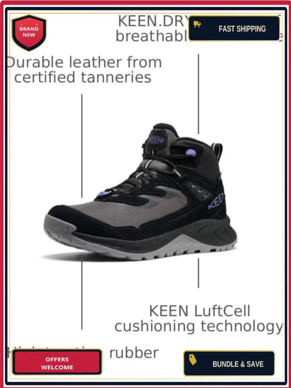 Leather Waterproof Insulated Hiking Boots with KEEN.DRY and KEEN.WARM